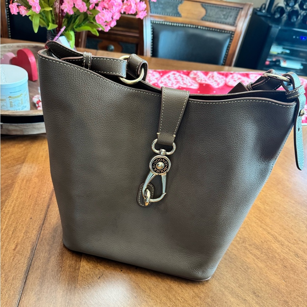 Dooney & Bourke Taupe Leather Shoulder Bag